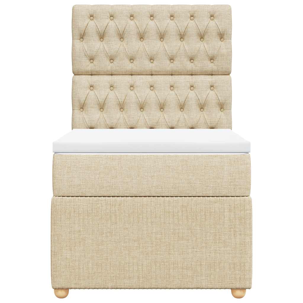 Cama com molas/colchão 100x200 cm tecido cor creme