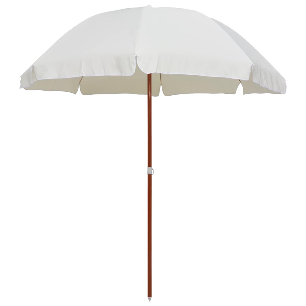 Guarda-sol de jardim com poste de aço 240 cm cor areia