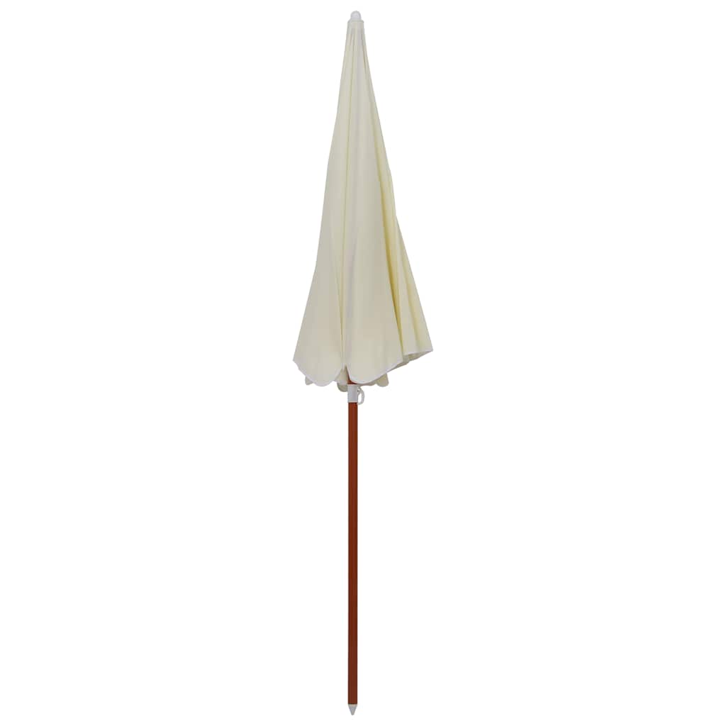 Guarda-sol de jardim com poste de aço 240 cm cor areia