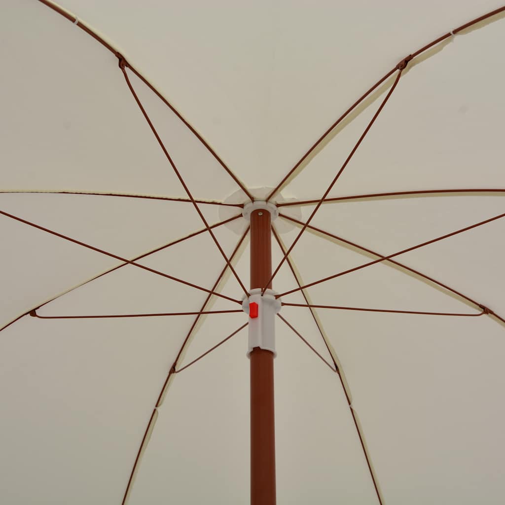 Guarda-sol de jardim com poste de aço 240 cm cor areia