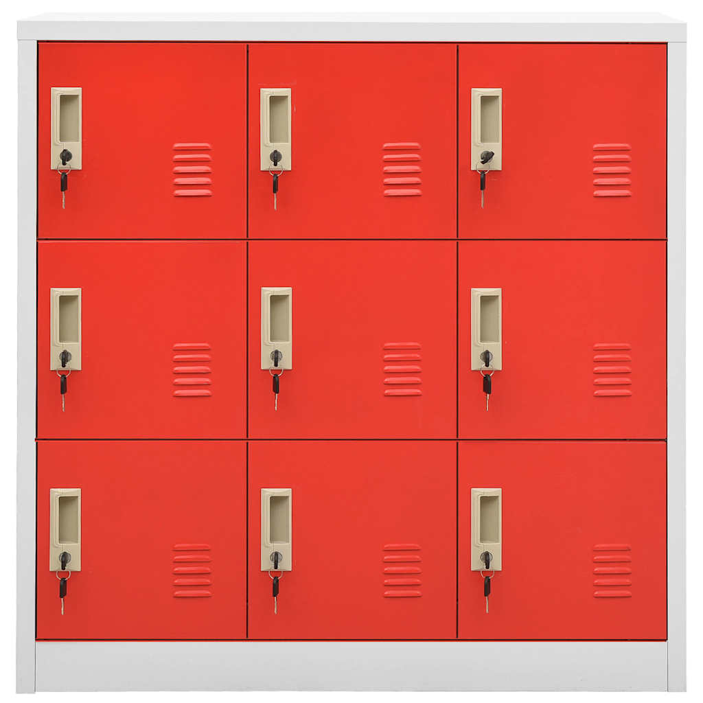 Cacifos 5 pcs 90x45x92,5 cm aço cinzento-claro e vermelho