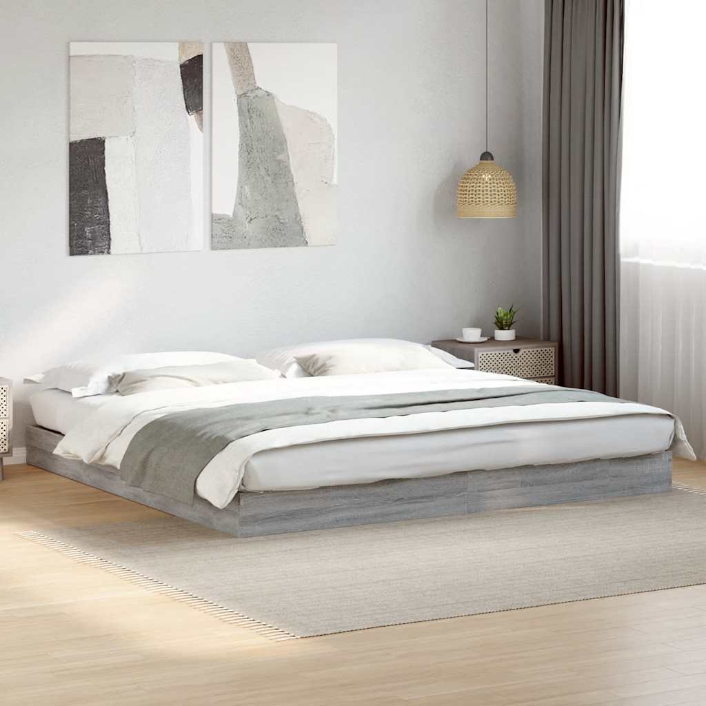 Estrutura de cama sem colchão 180x200 cm sonoma cinzento