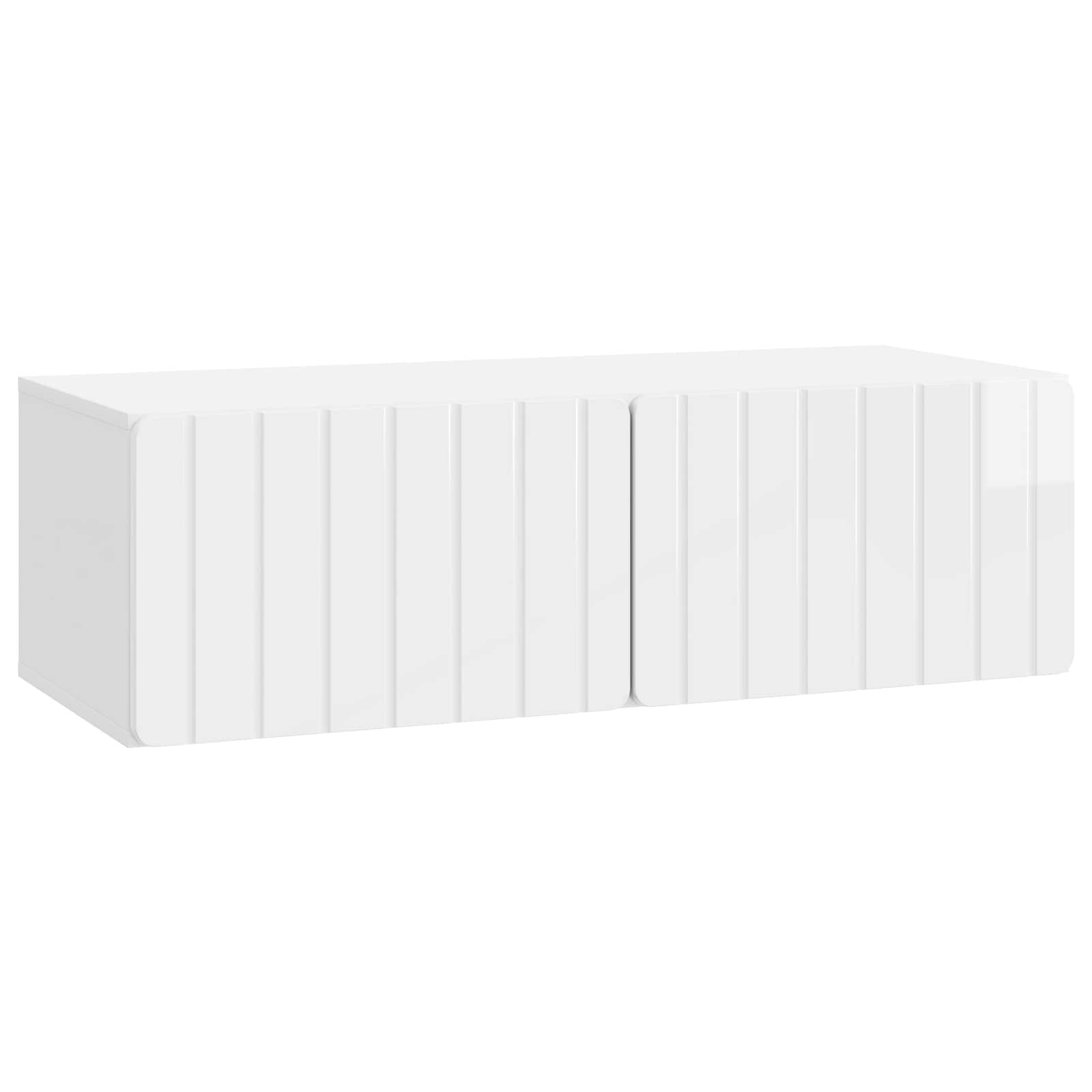 Gabinete de TV de parede 98 x 41 x 30 cm branco brilhante