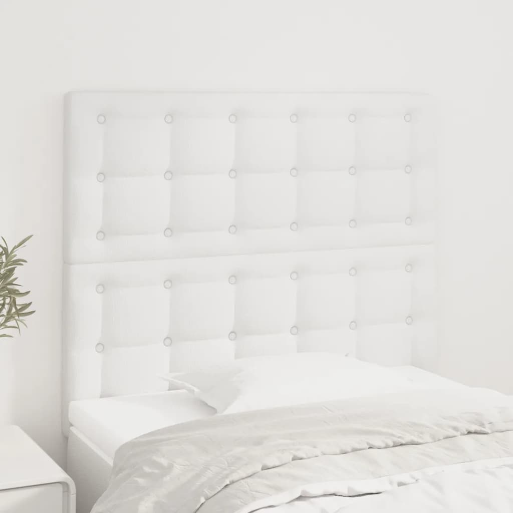 Cabeceira branca 90x5x118/128 cm couro sintético
