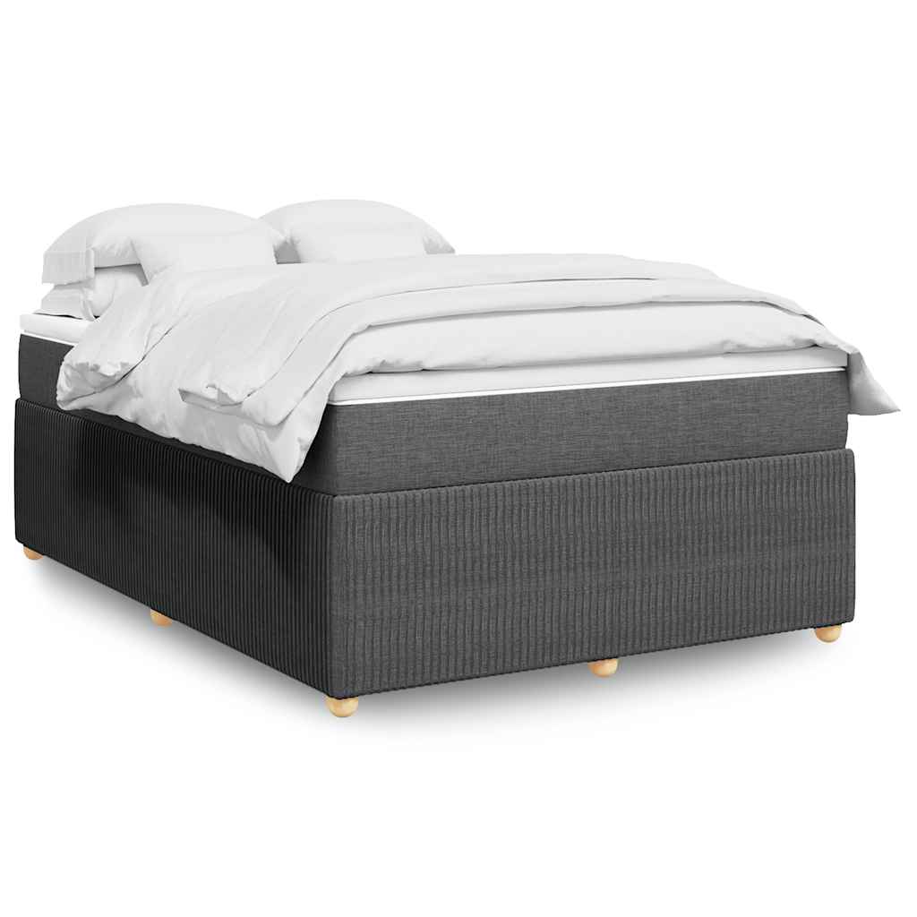 Cama com molas/colchão 140x190 cm tecido cinzento-escuro