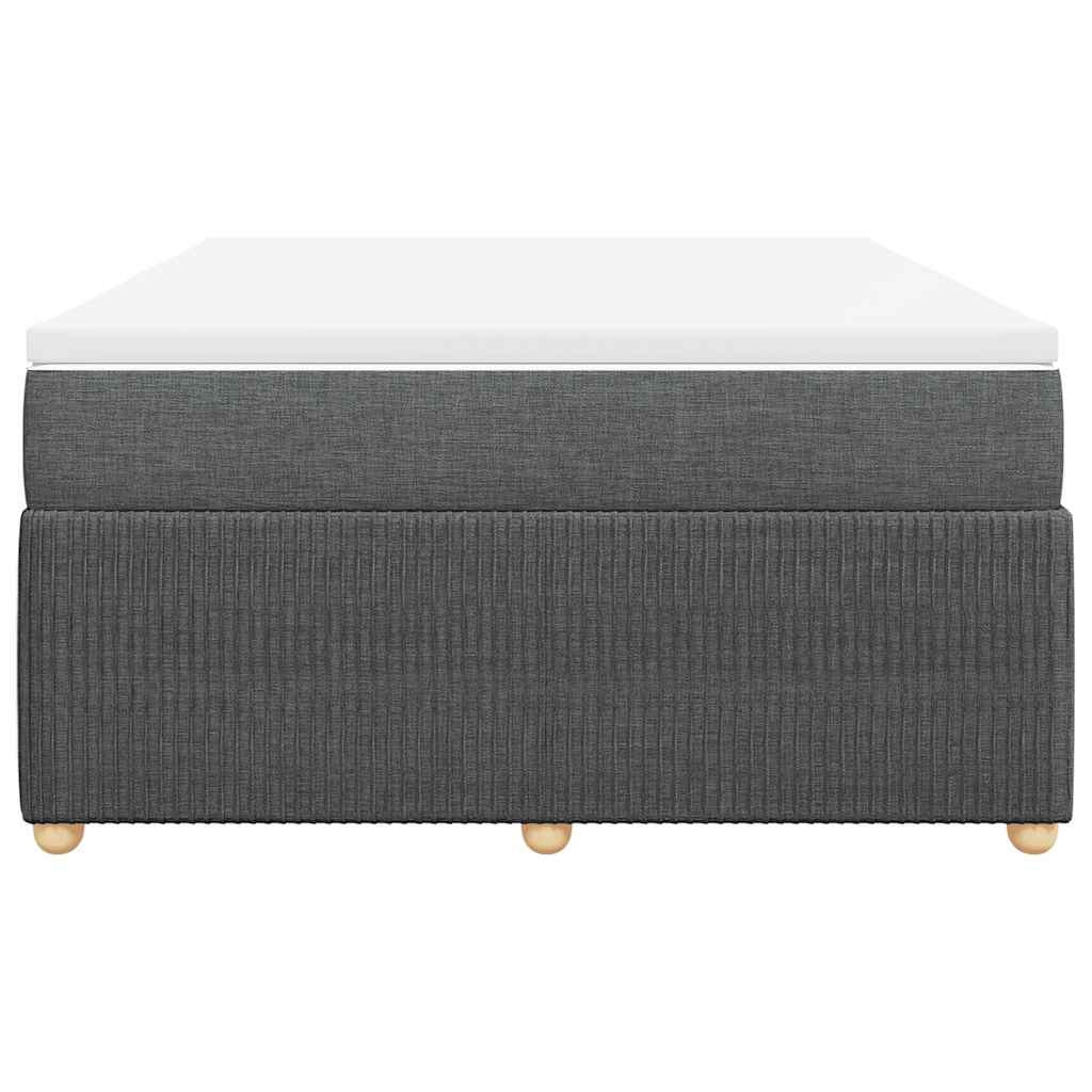 Cama com molas/colchão 140x190 cm tecido cinzento-escuro