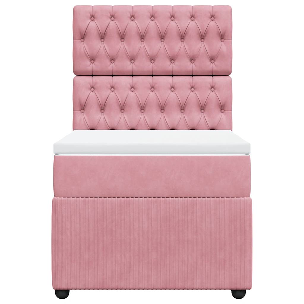 Cama com molas/colchão 80x200 cm veludo rosa