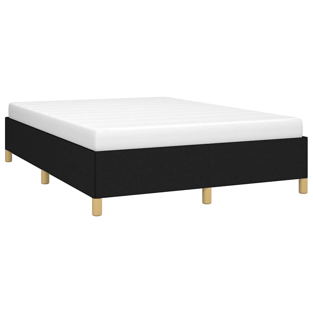 Estrutura de cama sem colchão 140x200 cm tecido preto
