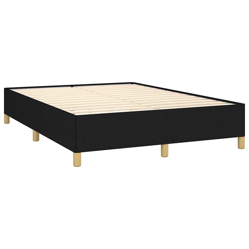 Estrutura de cama sem colchão 140x200 cm tecido preto