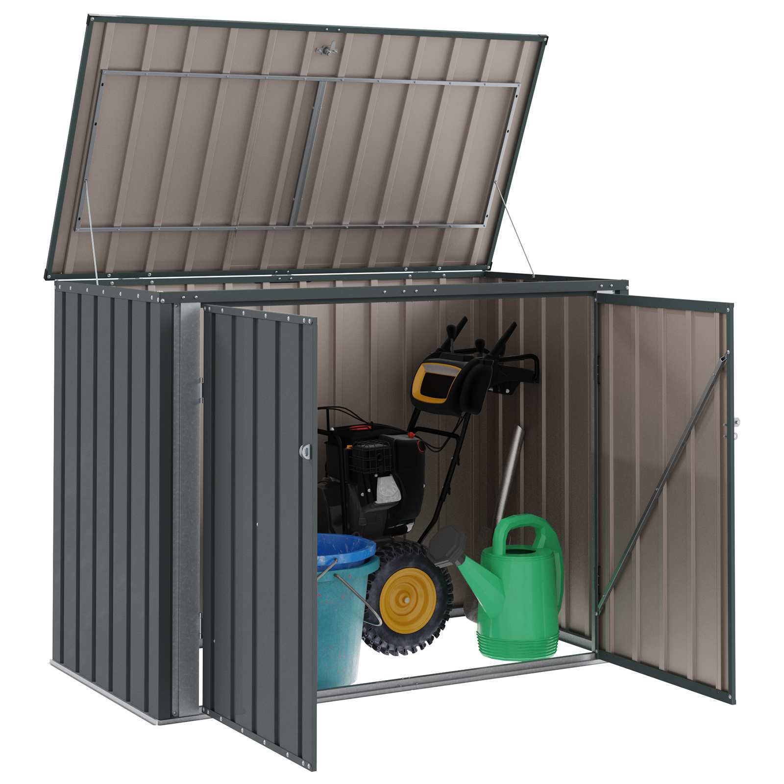Caixa de armazenamento para jardim preto 151,5 x 82 x 110,5 cm
