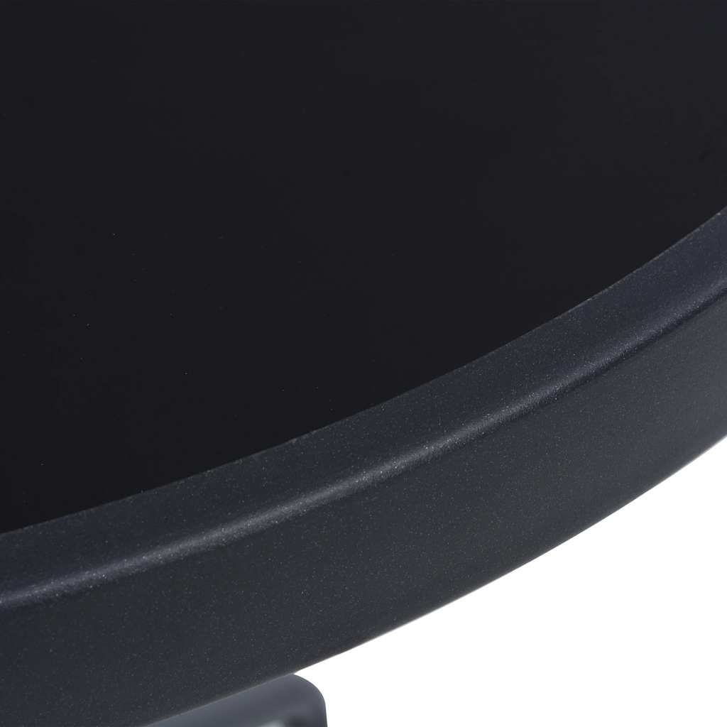 Mesa de jardim 80 cm aço e vidro preto