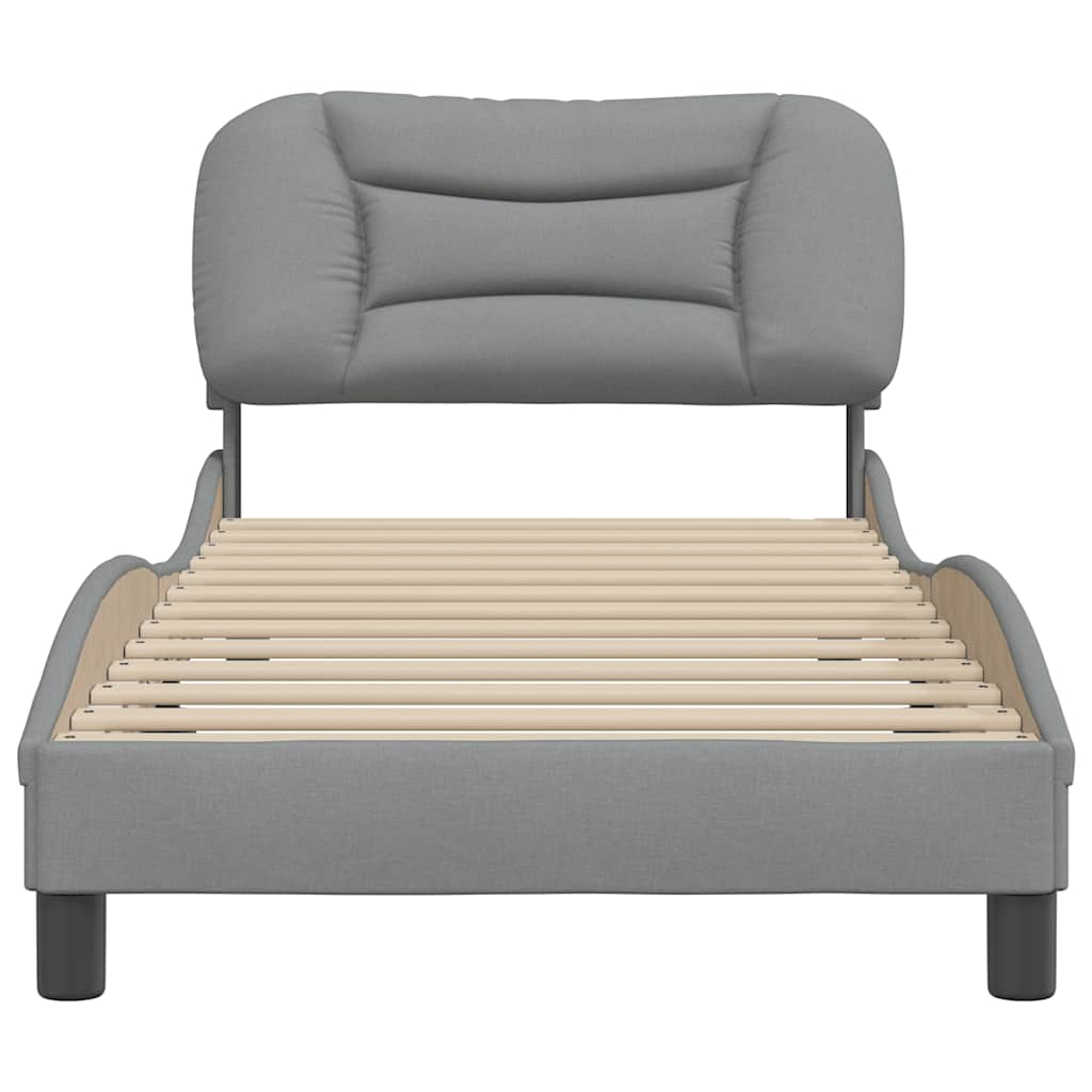 Estrutura de cama sem colchão hvar 80x200 cm tecido cinzento-claro