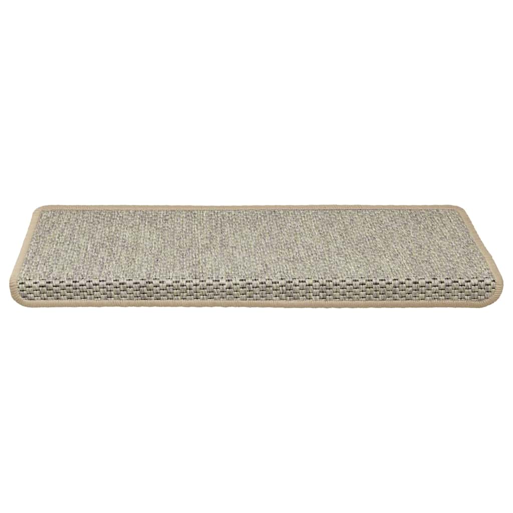 Tapetes escada adesivos aspeto sisal 15 pcs 65x21x4 cm verde claro