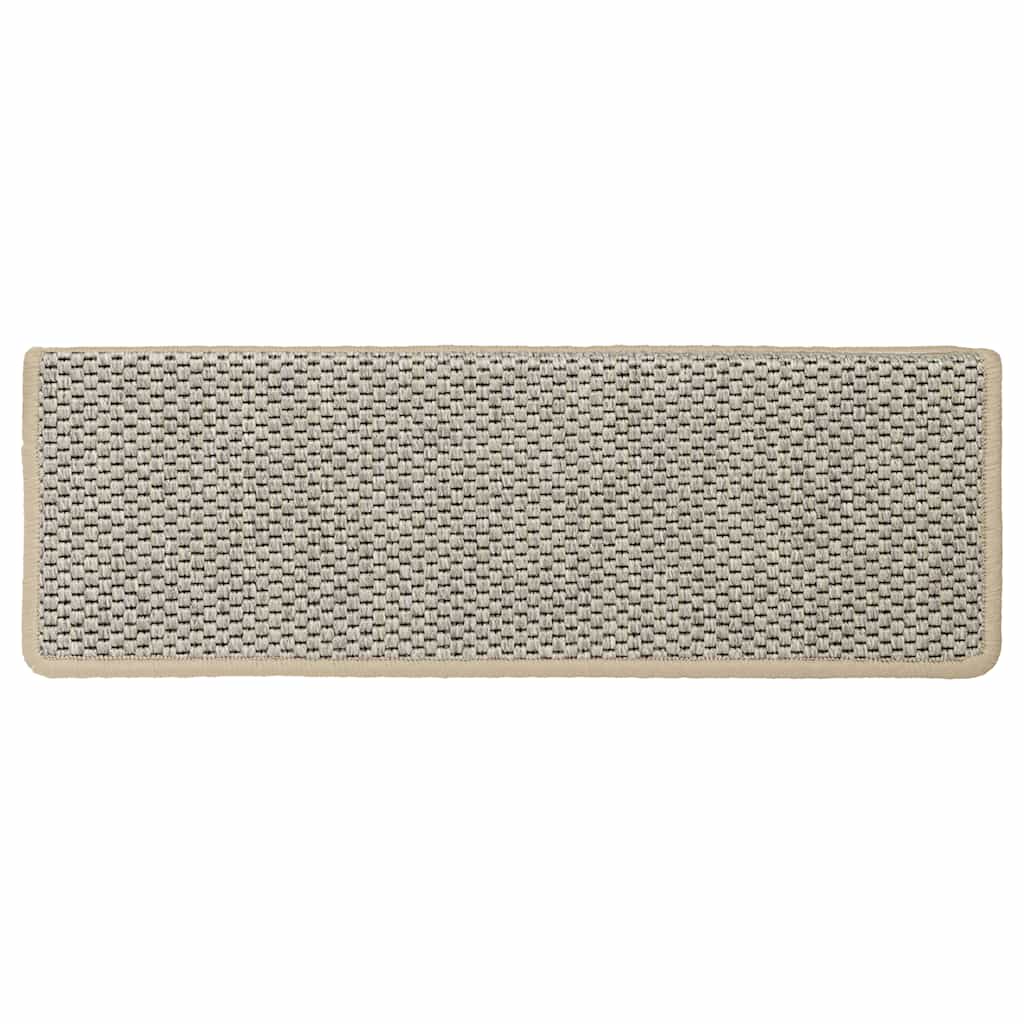 Tapetes escada adesivos aspeto sisal 15 pcs 65x21x4 cm verde claro