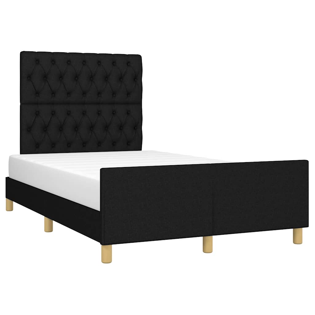 Estrutura de cama sem colchão 120x200 cm tecido preto