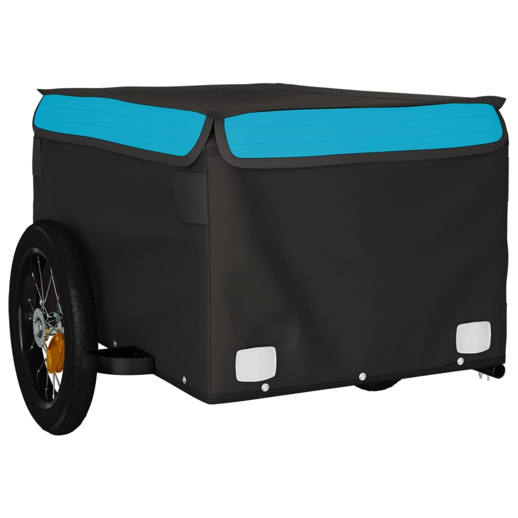 Reboque para bicicleta 30 kg ferro azul e cinza