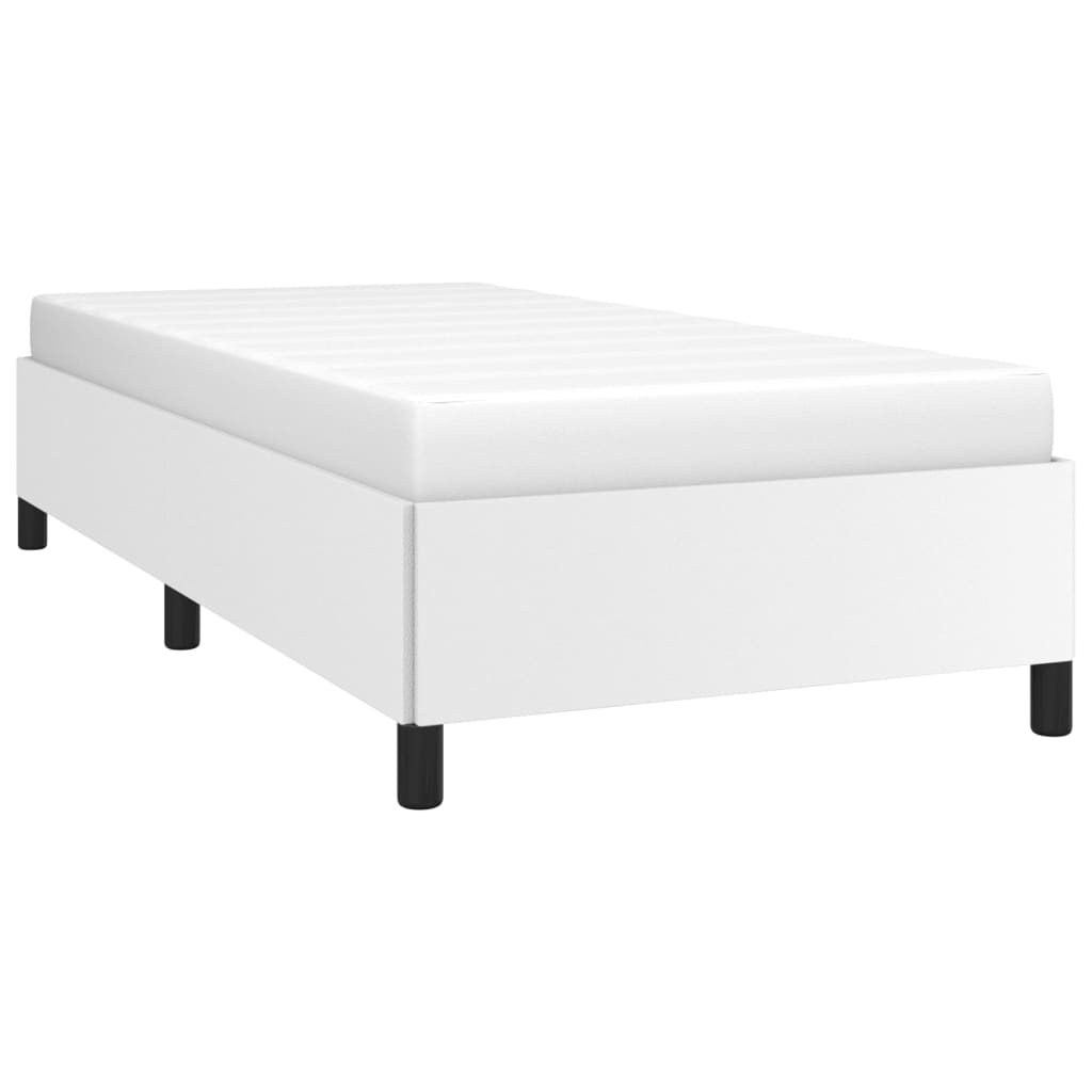 Estrutura de cama sem colchão 90x200 cm couro artificial branco