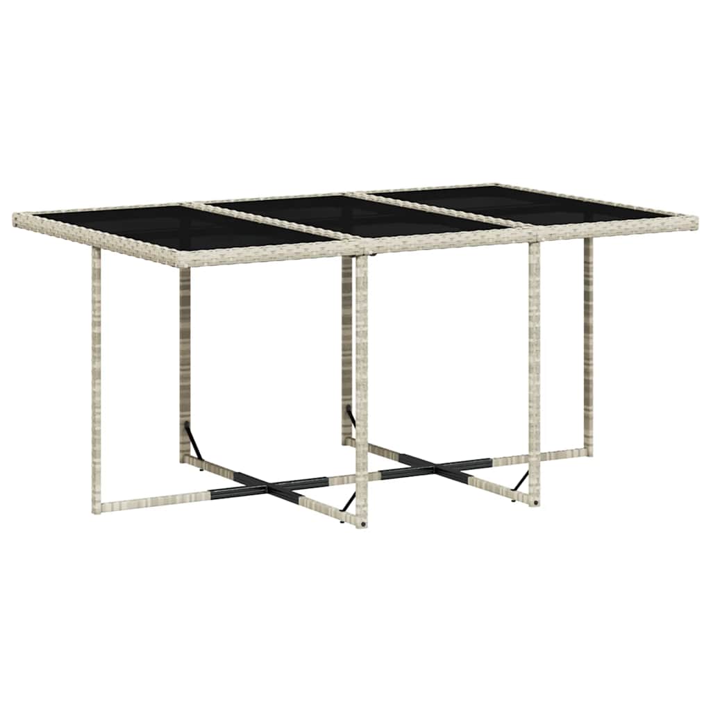 11 Pcs conjunto jantar p/ jardim c/ almofadões vime PE cinzento