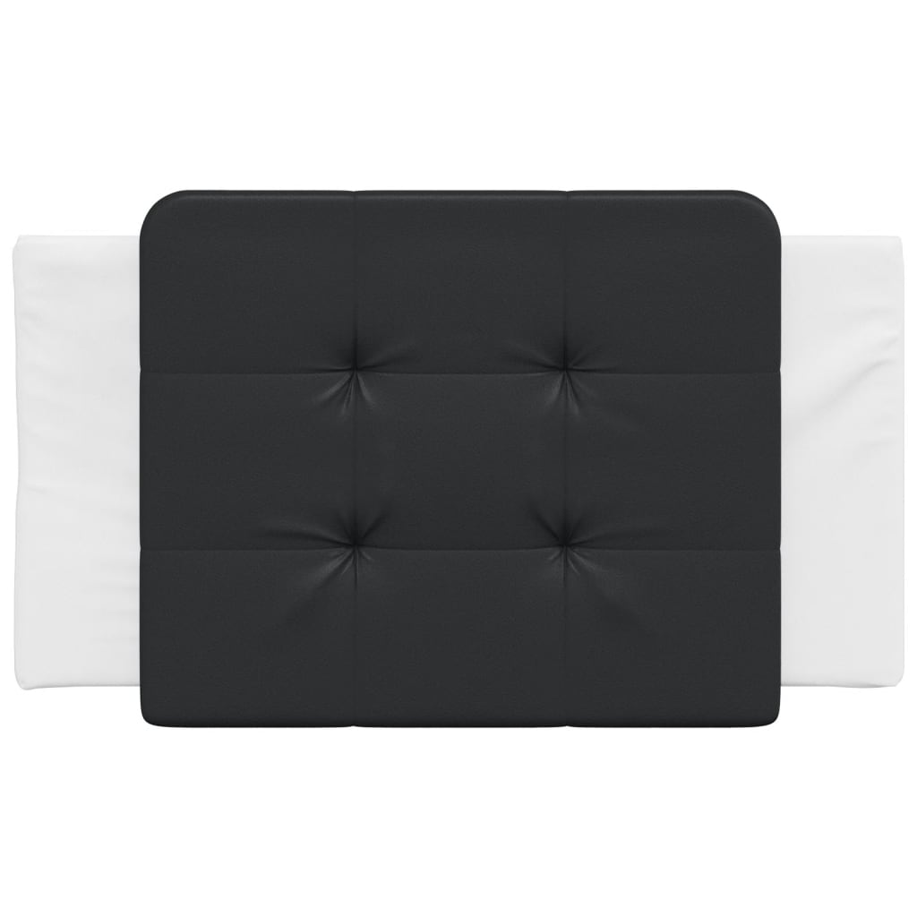 Almofadão de cabeceira zadar 90 cm couro artificial preto e branco