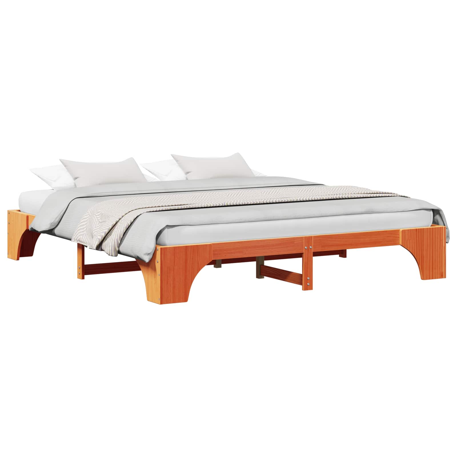 Estrutura da cama marrom cera 200 x 200 cm