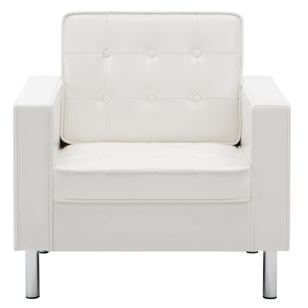 Poltrona branca 75x70x75 cm couro sintético