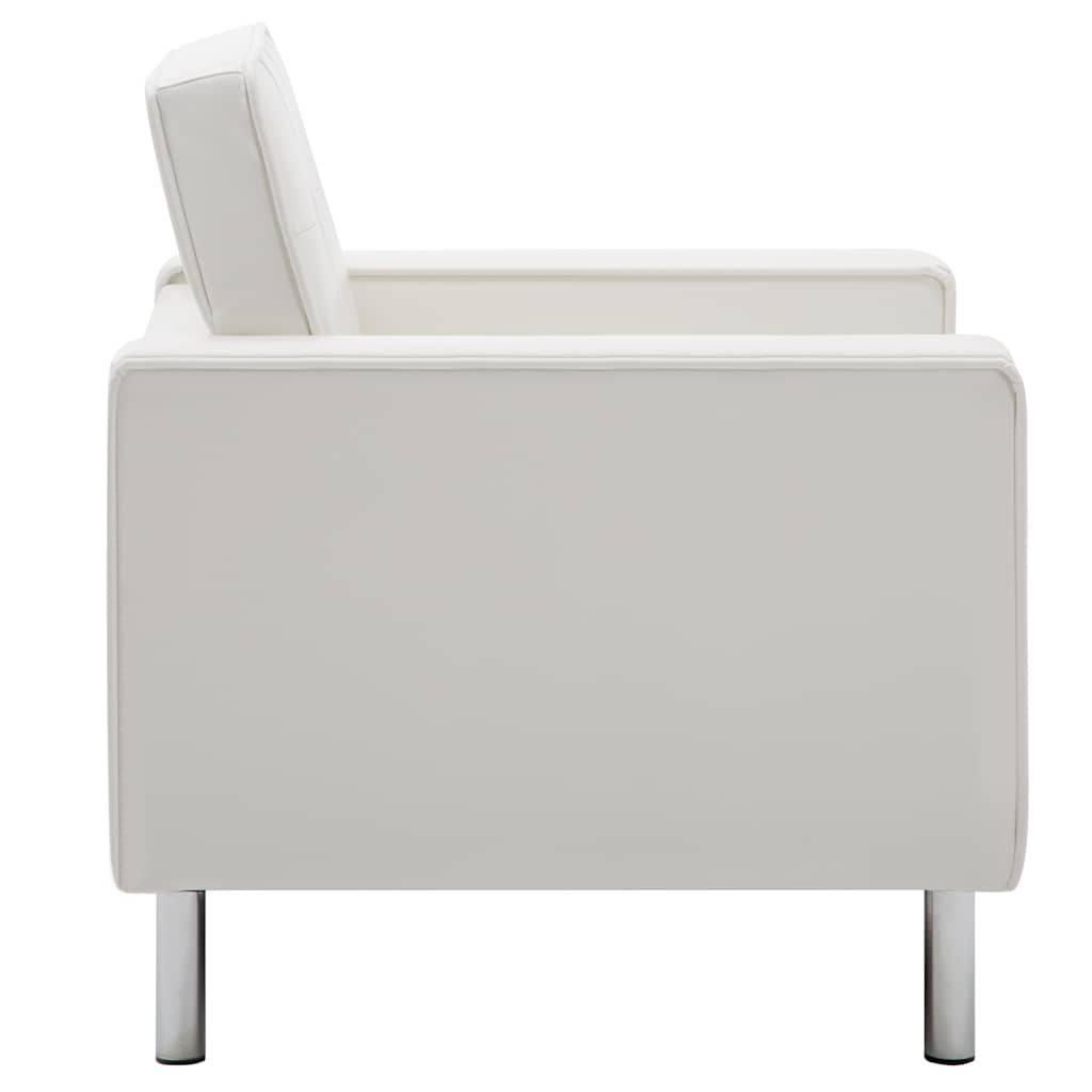 Poltrona branca 75x70x75 cm couro sintético