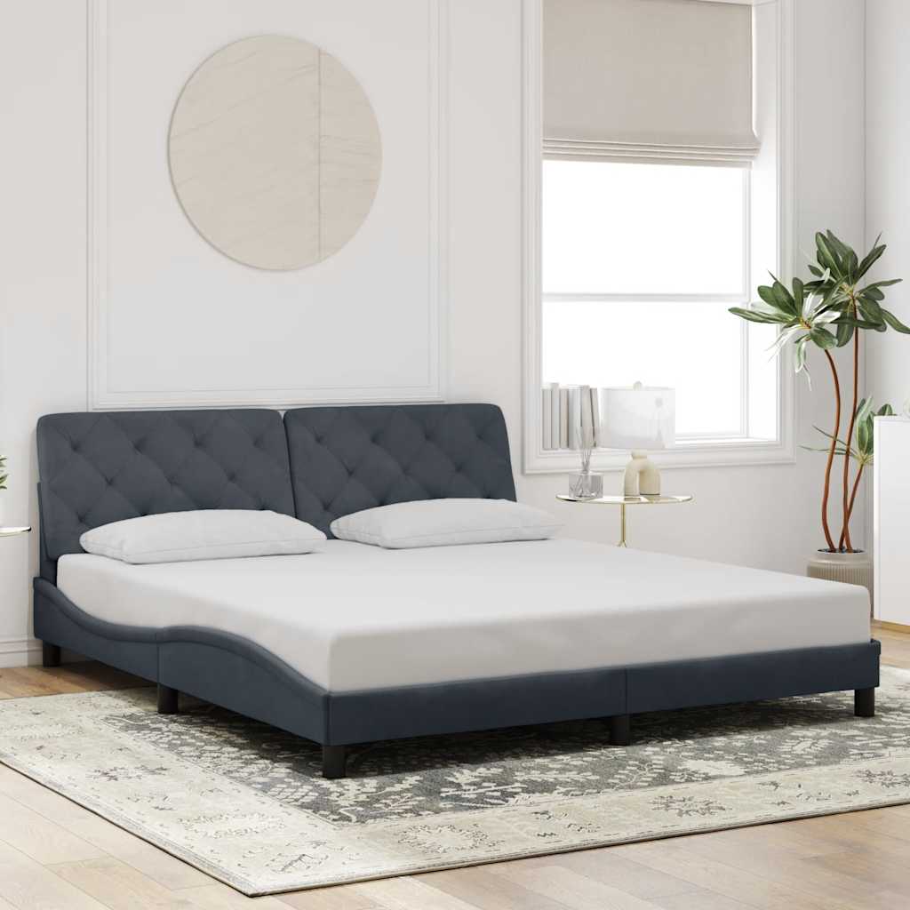 Estrutura de cama sem colchão 180x200 cm veludo cinzento-escuro