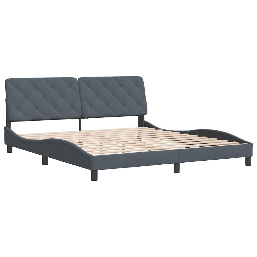 Estrutura de cama sem colchão 180x200 cm veludo cinzento-escuro