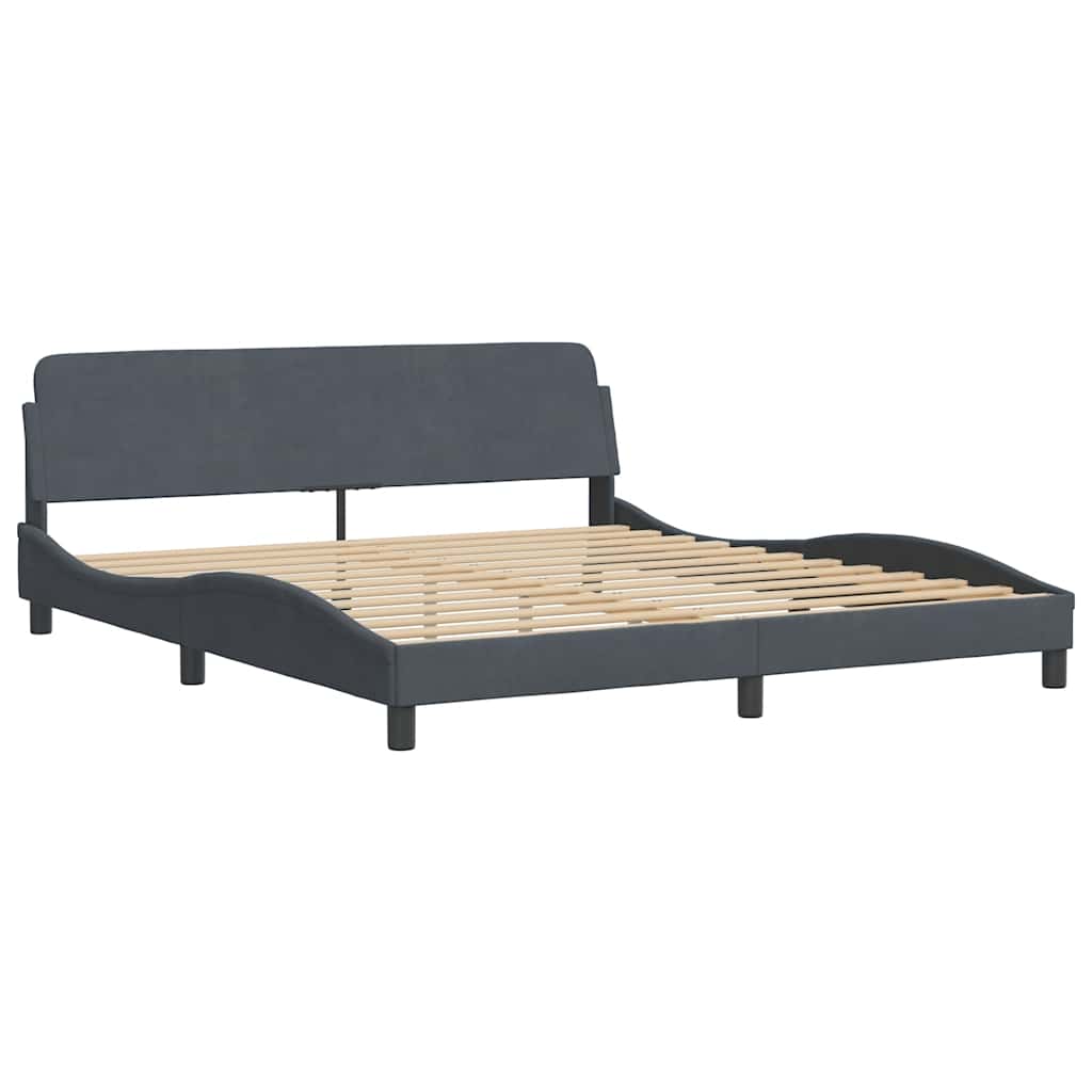 Estrutura de cama sem colchão 180x200 cm veludo cinzento-escuro