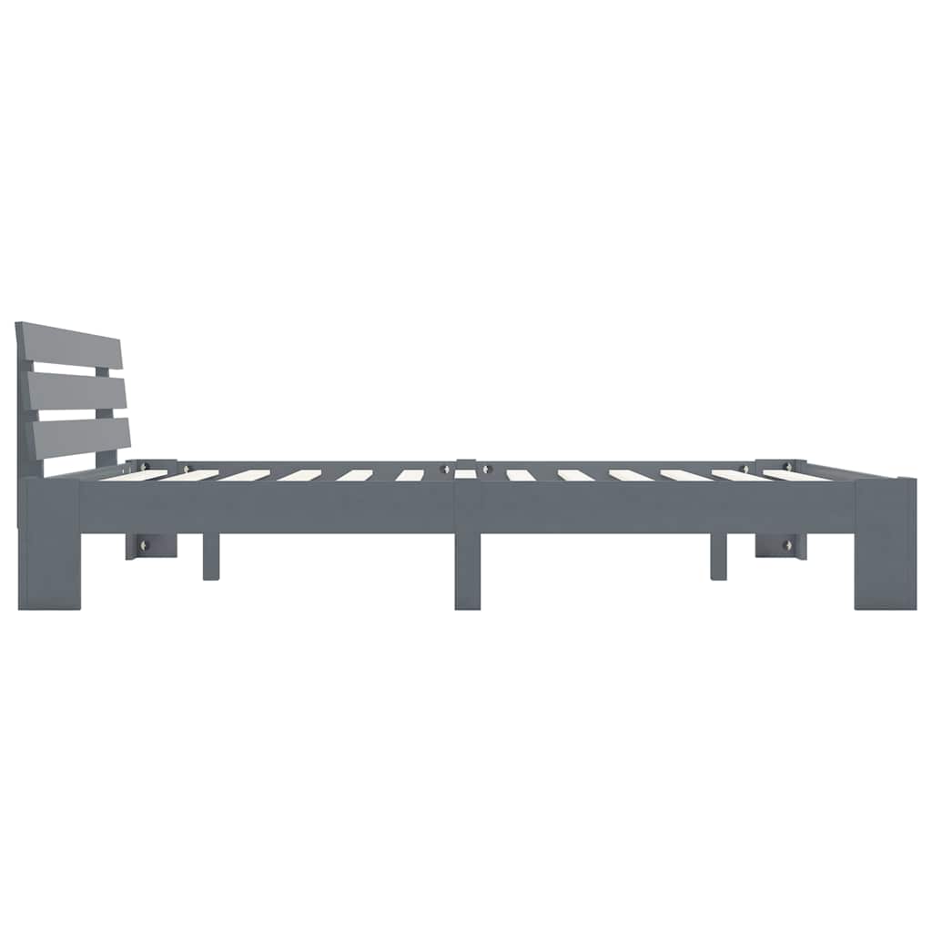 Estrutura de cama 180x200 cm pinho maciço cinzento