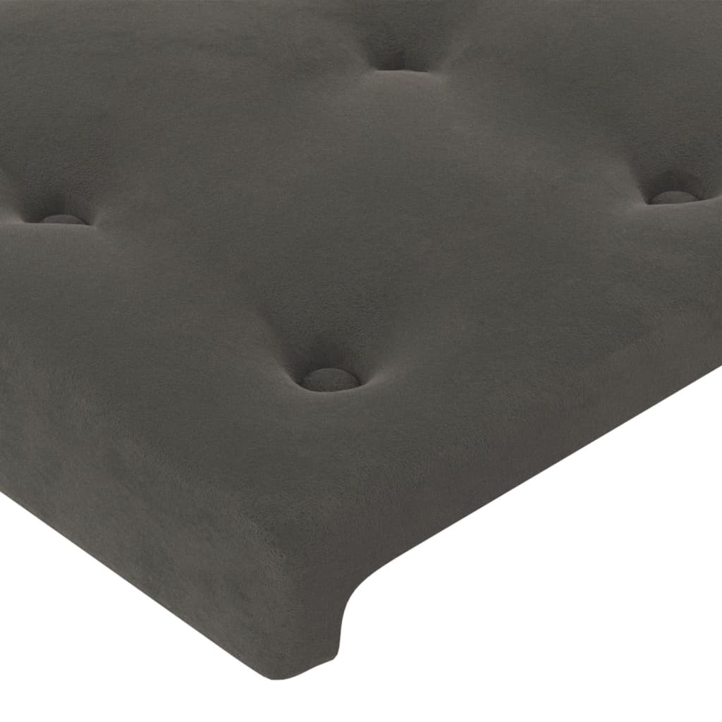 Cabeceira cinza escuro 180x5x118/128 cm veludo