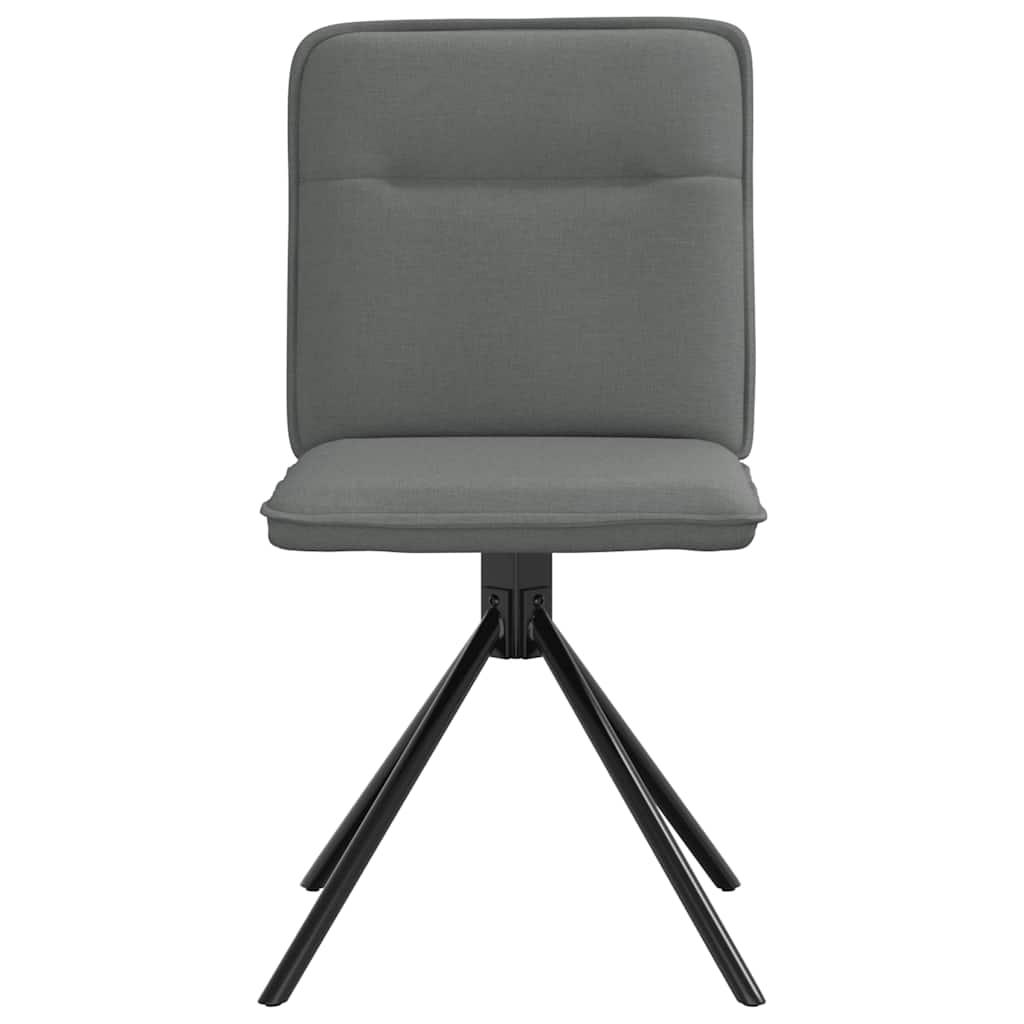 Cadeiras de jantar 6 pcs tecido cinzento-escuro