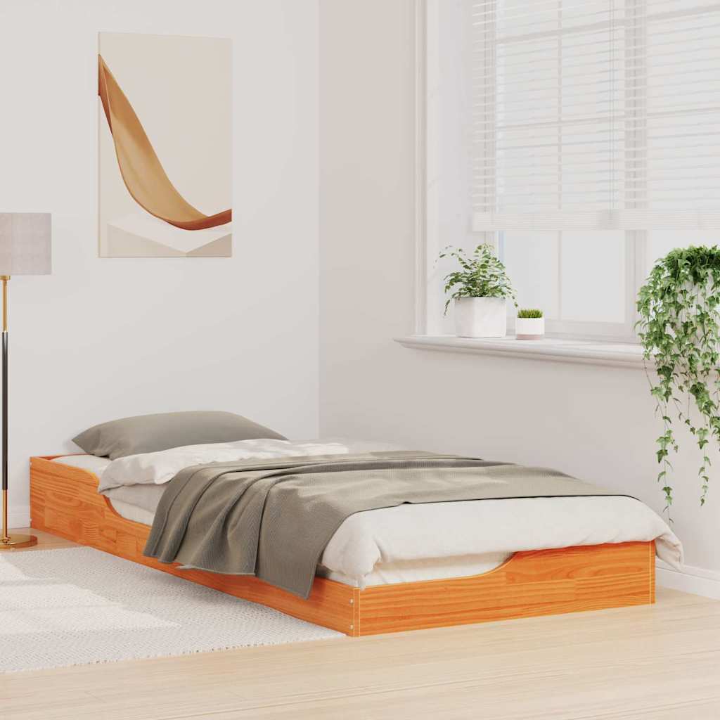 Estrutura da cama marrom cera 80 x 220 cm