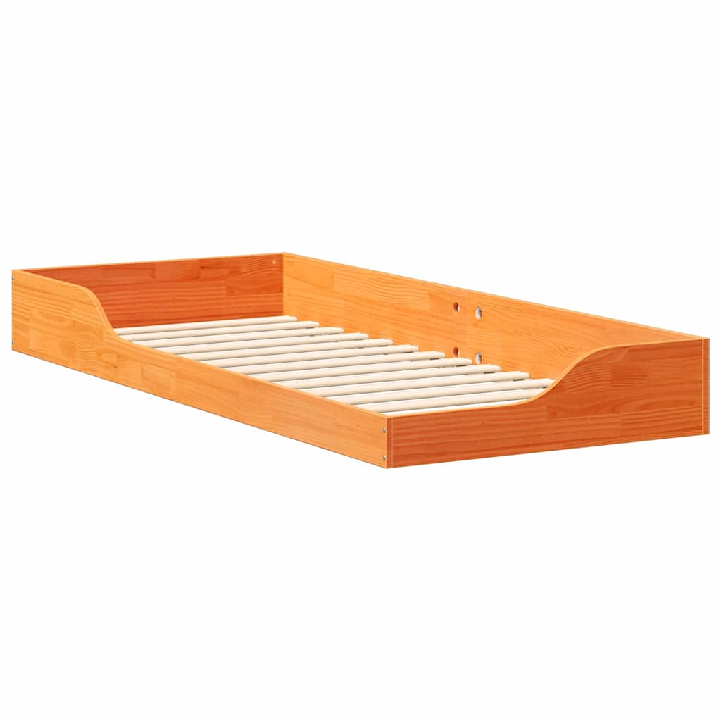 Estrutura da cama marrom cera 80 x 220 cm