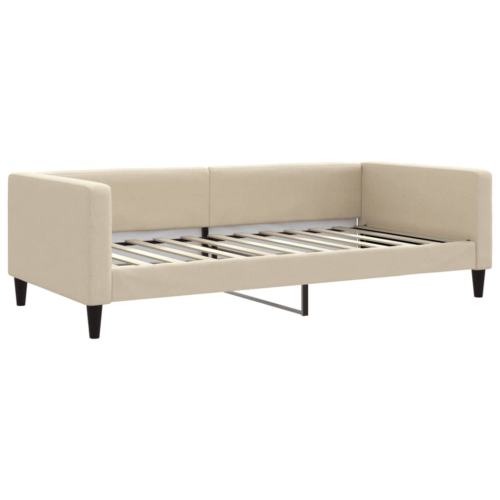 Sofá-cama com gavetão e gavetas 100x200 cm tecido cor creme