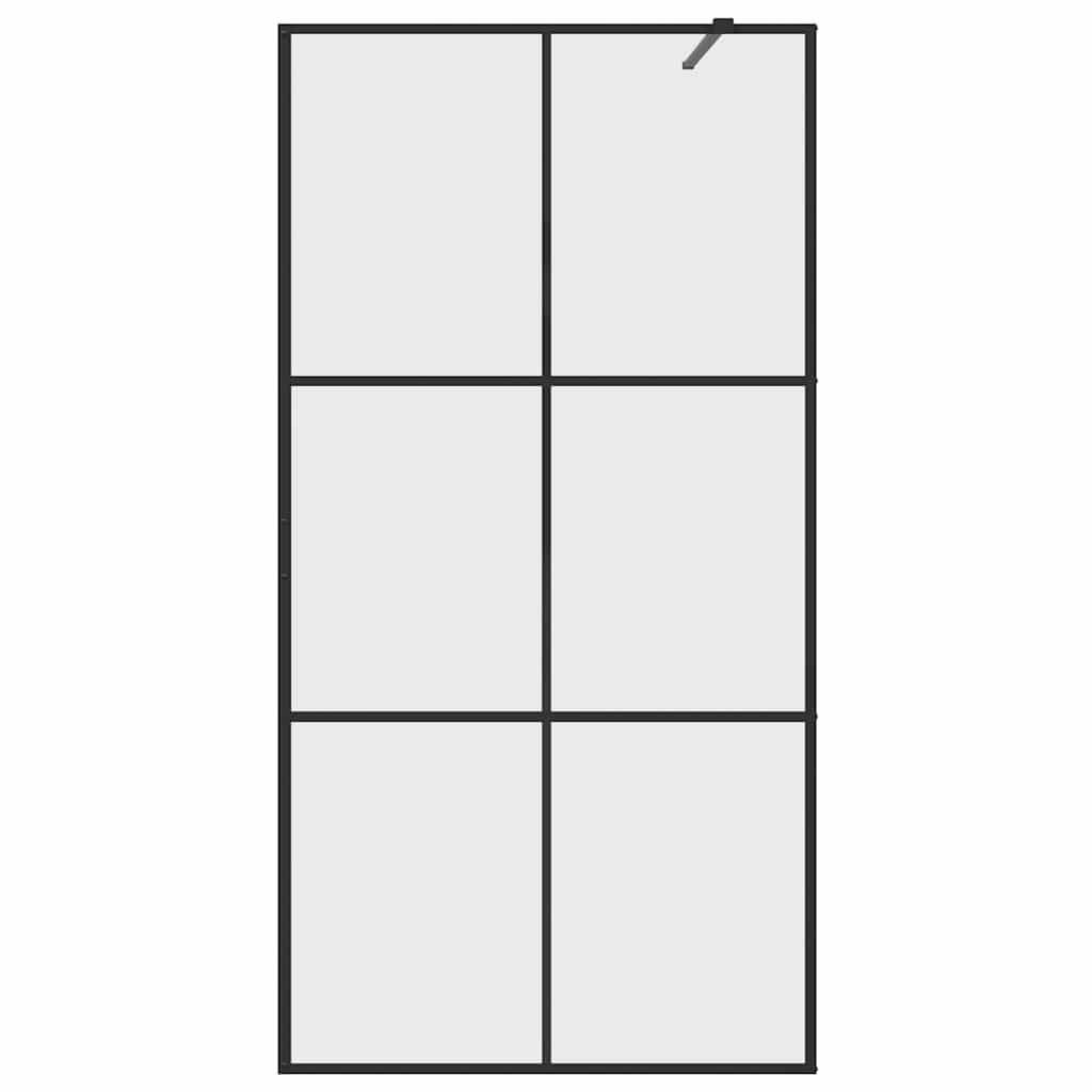 Divisória de chuveiro c/ vidro transparente esg 100x195cm preto