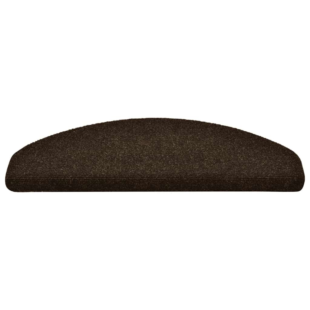 Tapetes de escada autoadesivos 10 peças 65x21x4 cm marrom semicircular grande