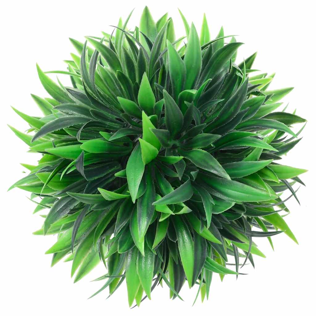 Bolas artificiais de buxo com luzes LED 2 pcs verde 30 cm