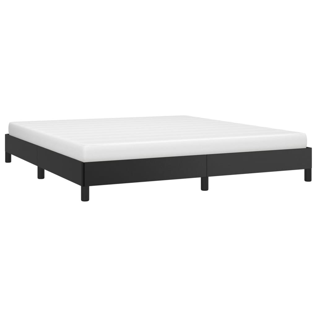 Estrutura de cama 180x200 cm couro artificial preto
