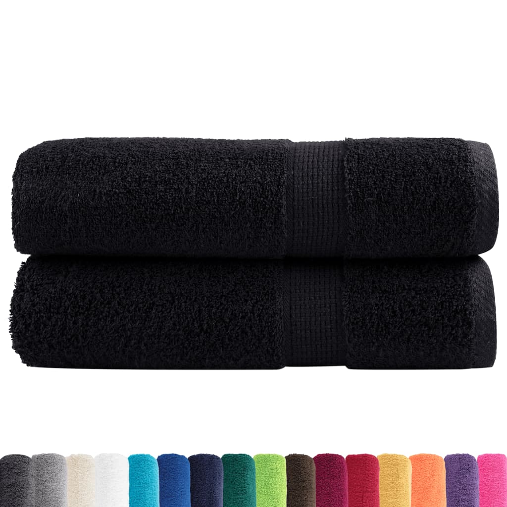 Toalhas de banho premium solund 2pcs 70x140 cm 600 gsm preto