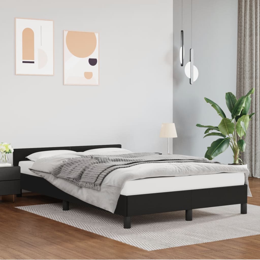 Estrutura de cama sem castanho colchão 120x190cm couro do falso