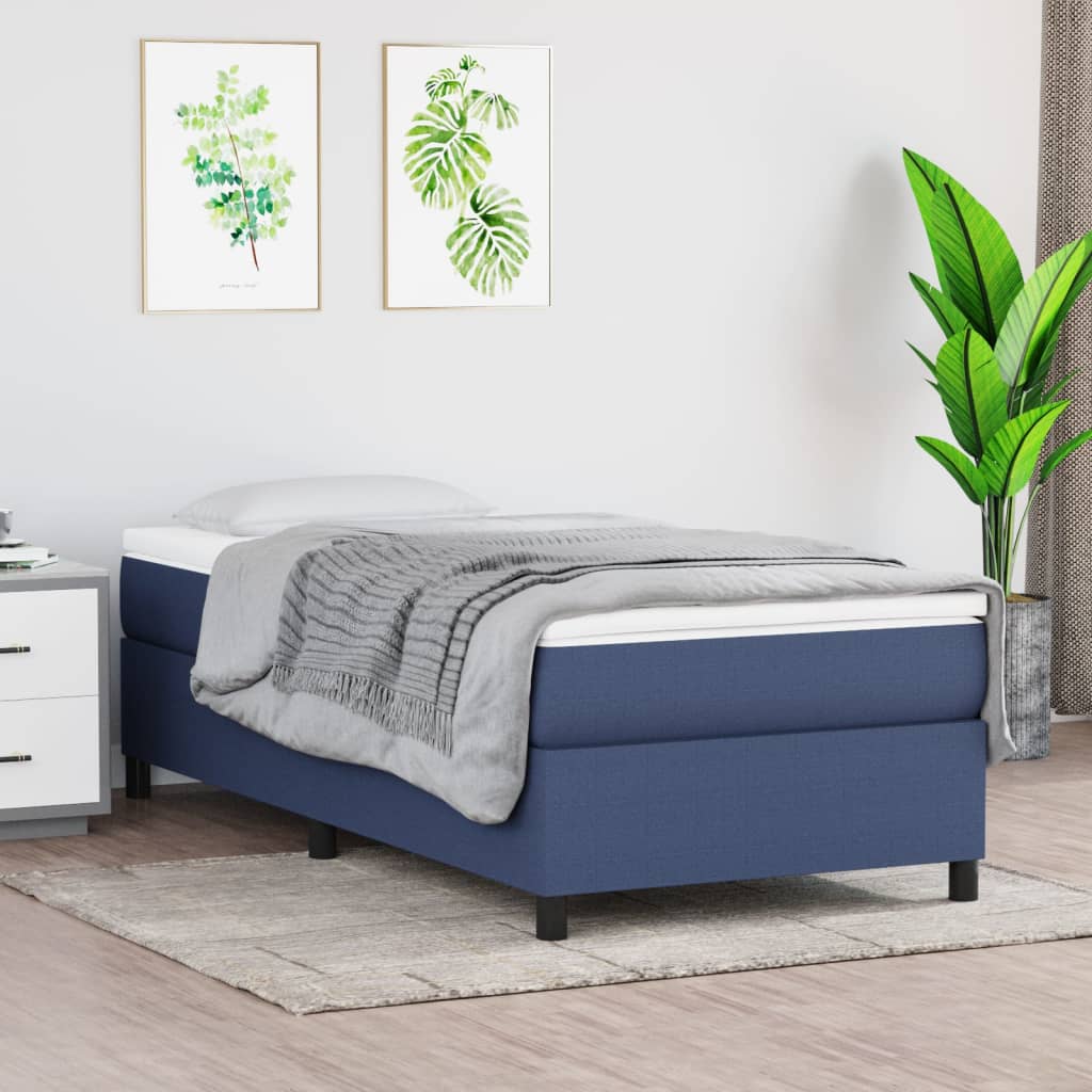Estrutura de cama com molas 80x200 cm azul