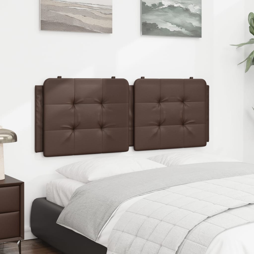 Almofadão de cabeceira zadar 120 cm couro artificial castanho