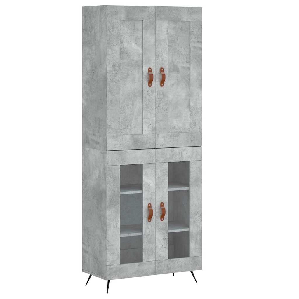 Armário alto 69,5x34x180 cm derivados de madeira cinza cimento
