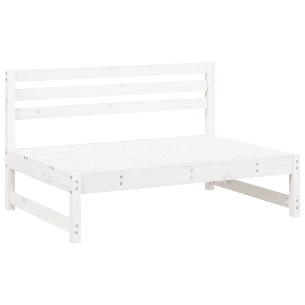 2 Pcs conjunto lounge de jardim madeira de pinho maciça branco