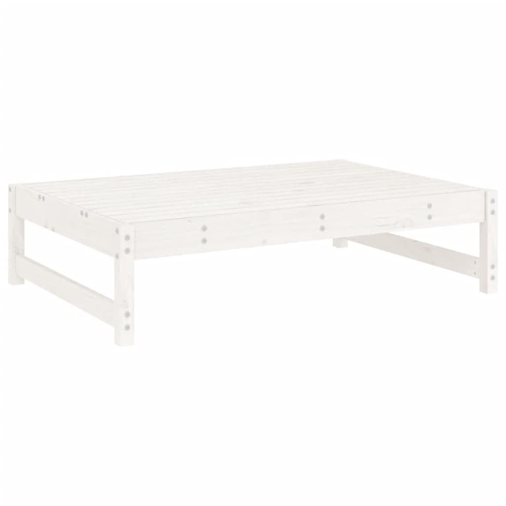 2 Pcs conjunto lounge de jardim madeira de pinho maciça branco