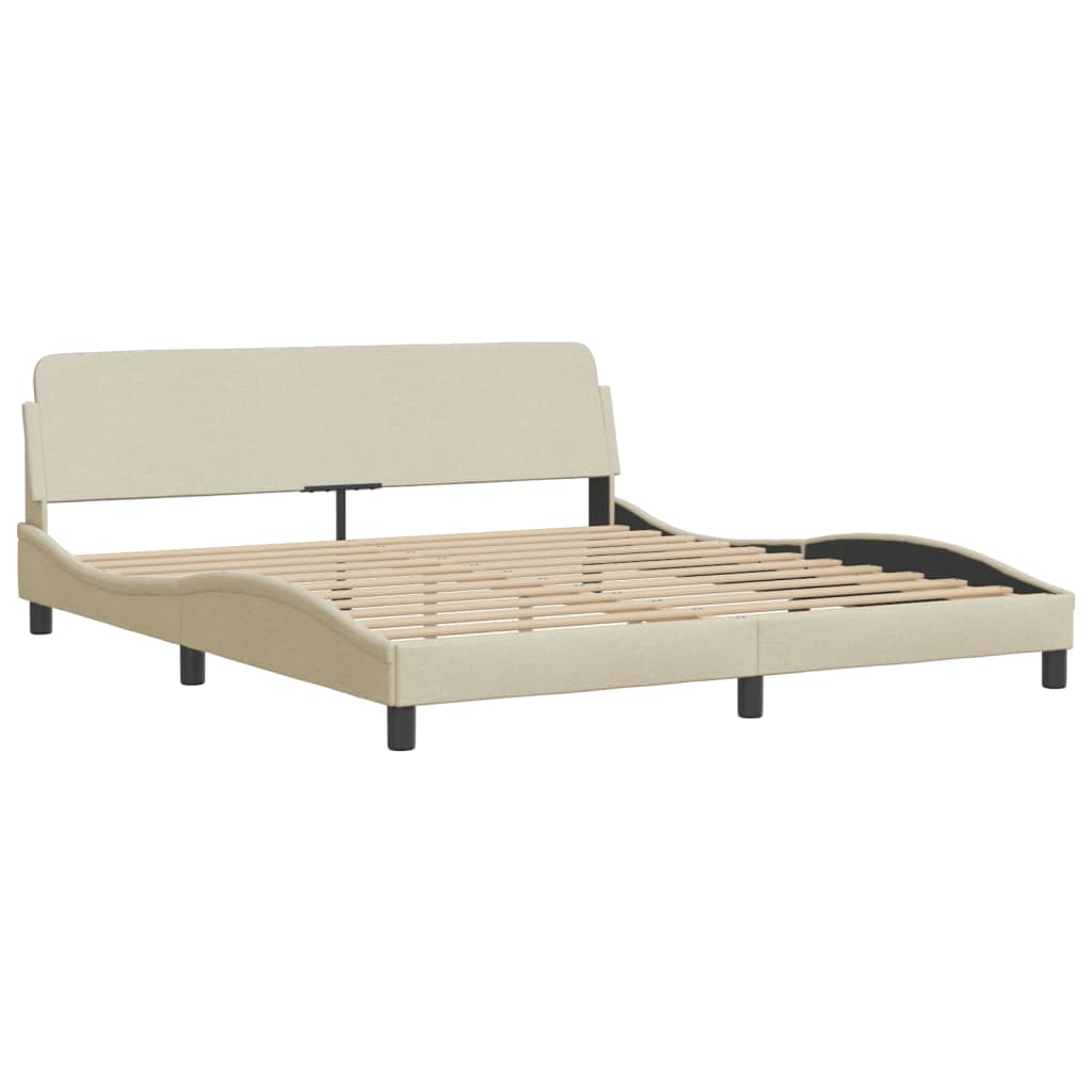 Cama com colchão hvar 180x200 cm tecido cor creme