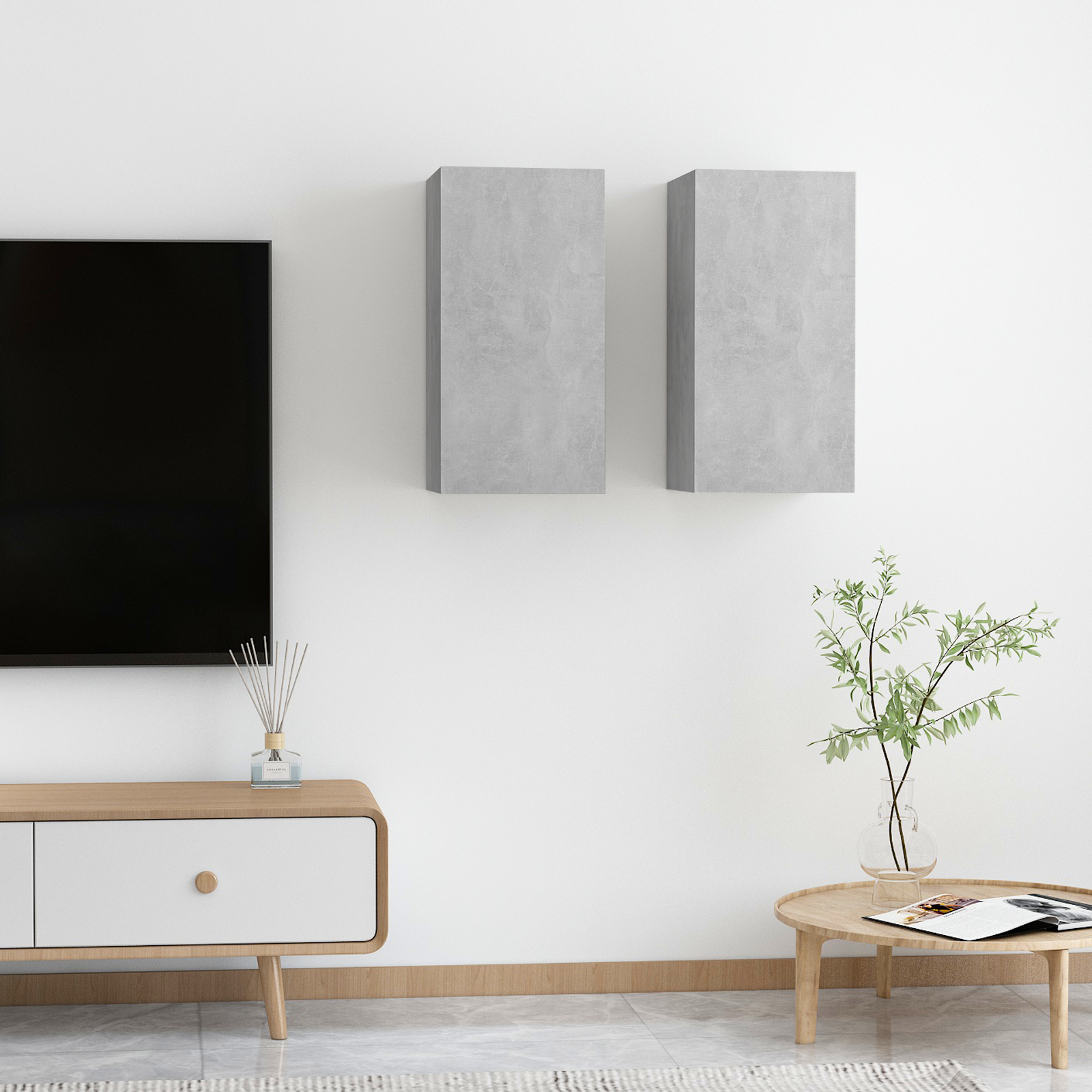 | Gabinete de TV de parede | 2 pcs cinzento 31 x 30 x 60 cm