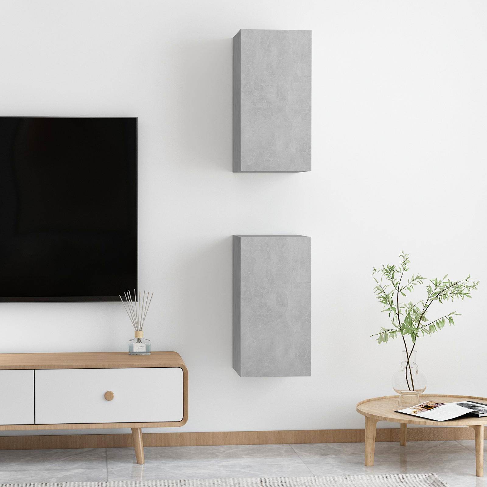 | Gabinete de TV de parede | 2 pcs cinzento 31 x 30 x 60 cm