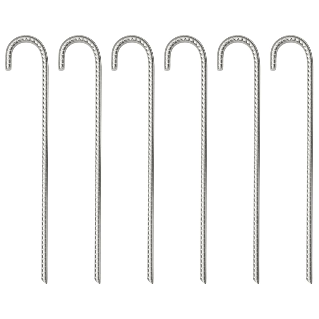 Estacas para tenda 6 pcs 37 cm ø10 mm aço galvanizado